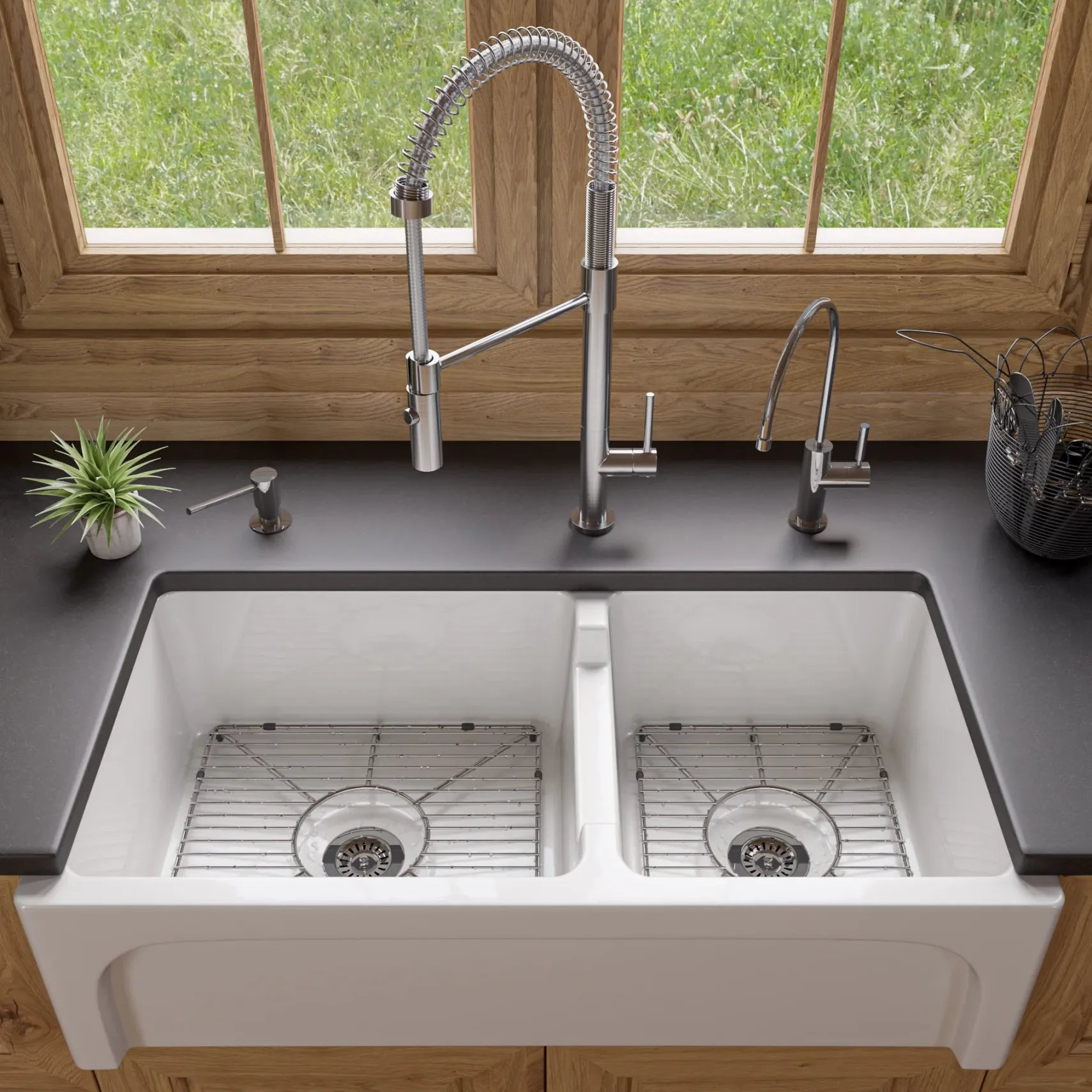 ALFI brand 1.8 GPM Lever Gooseneck Spout Touch Kitchen Faucet, Modern, Gray, Brushed Nickel, ABKF3732-BN