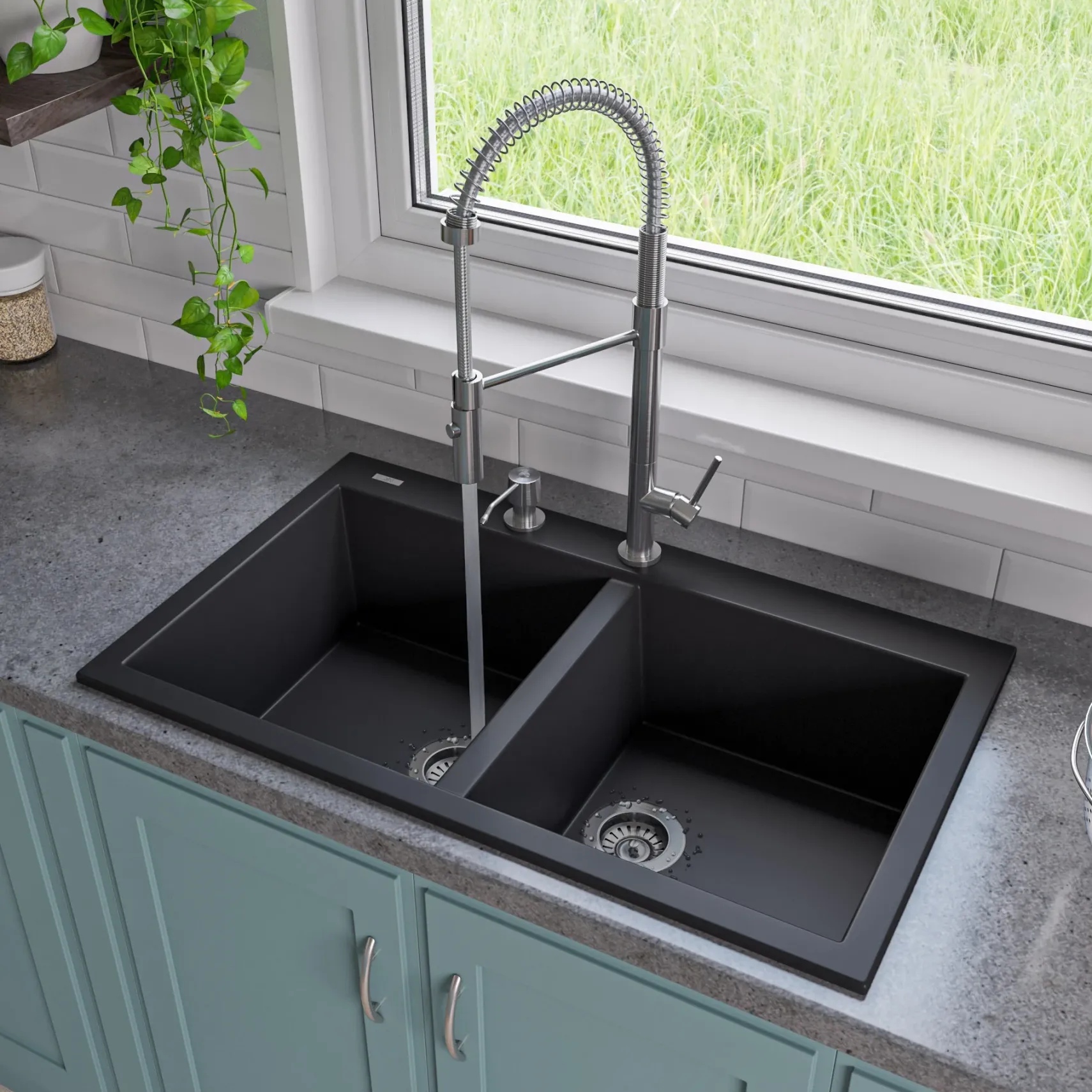 ALFI brand 1.8 GPM Lever Gooseneck Spout Touch Kitchen Faucet, Modern, Gray, Brushed Nickel, ABKF3732-BN