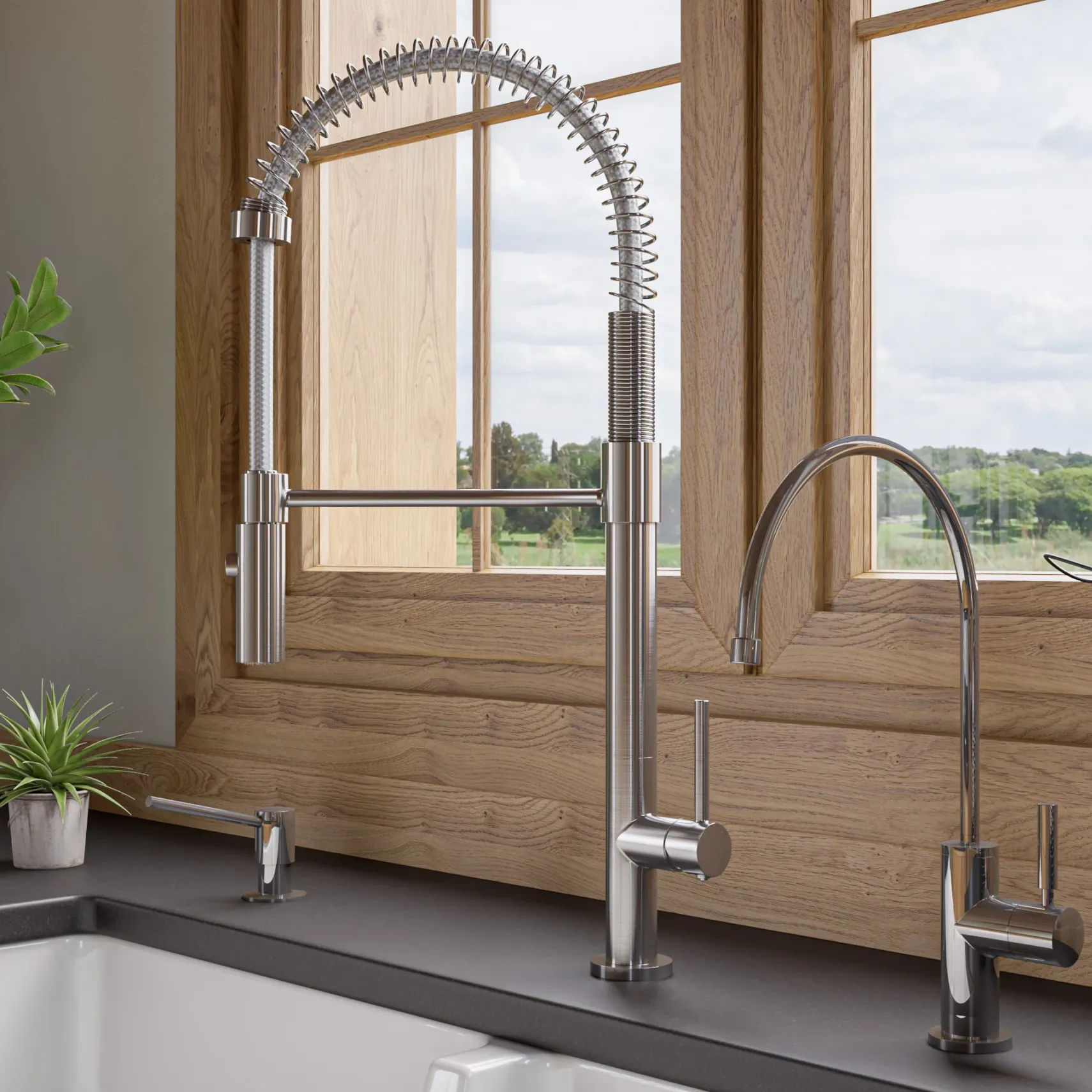ALFI brand 1.8 GPM Lever Gooseneck Spout Touch Kitchen Faucet, Modern, Gray, Brushed Nickel, ABKF3732-BN