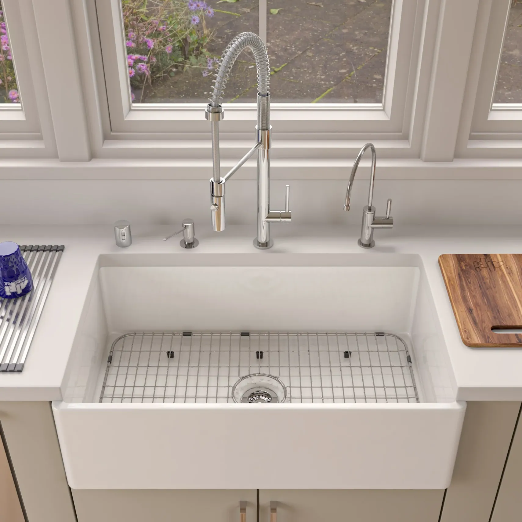 ALFI brand 1.8 GPM Lever Gooseneck Spout Touch Kitchen Faucet, Modern, Gray, Polished Chrome, ABKF3732-PC