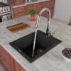 ALFI brand 1.8 GPM Lever Gooseneck Spout Touch Kitchen Faucet, Modern, Gray, Pull Down, Polished Chrome, ABKF3480-PC