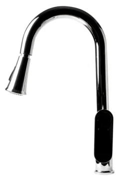 ALFI brand 1.8 GPM Lever Gooseneck Spout Touch Kitchen Faucet, Modern, Gray, Pull Down, Polished Chrome, ABKF3480-PC