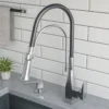 ALFI brand 1.8 GPM Lever Gooseneck Spout Touch Kitchen Faucet, Modern, Gray, Brushed Nickel, ABKF3023-BN