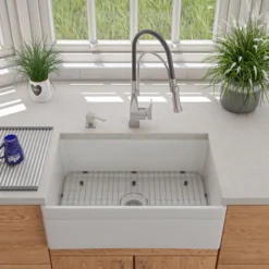 ALFI brand 1.8 GPM Lever Gooseneck Spout Touch Kitchen Faucet, Modern, Gray, Brushed Nickel, ABKF3023-BN