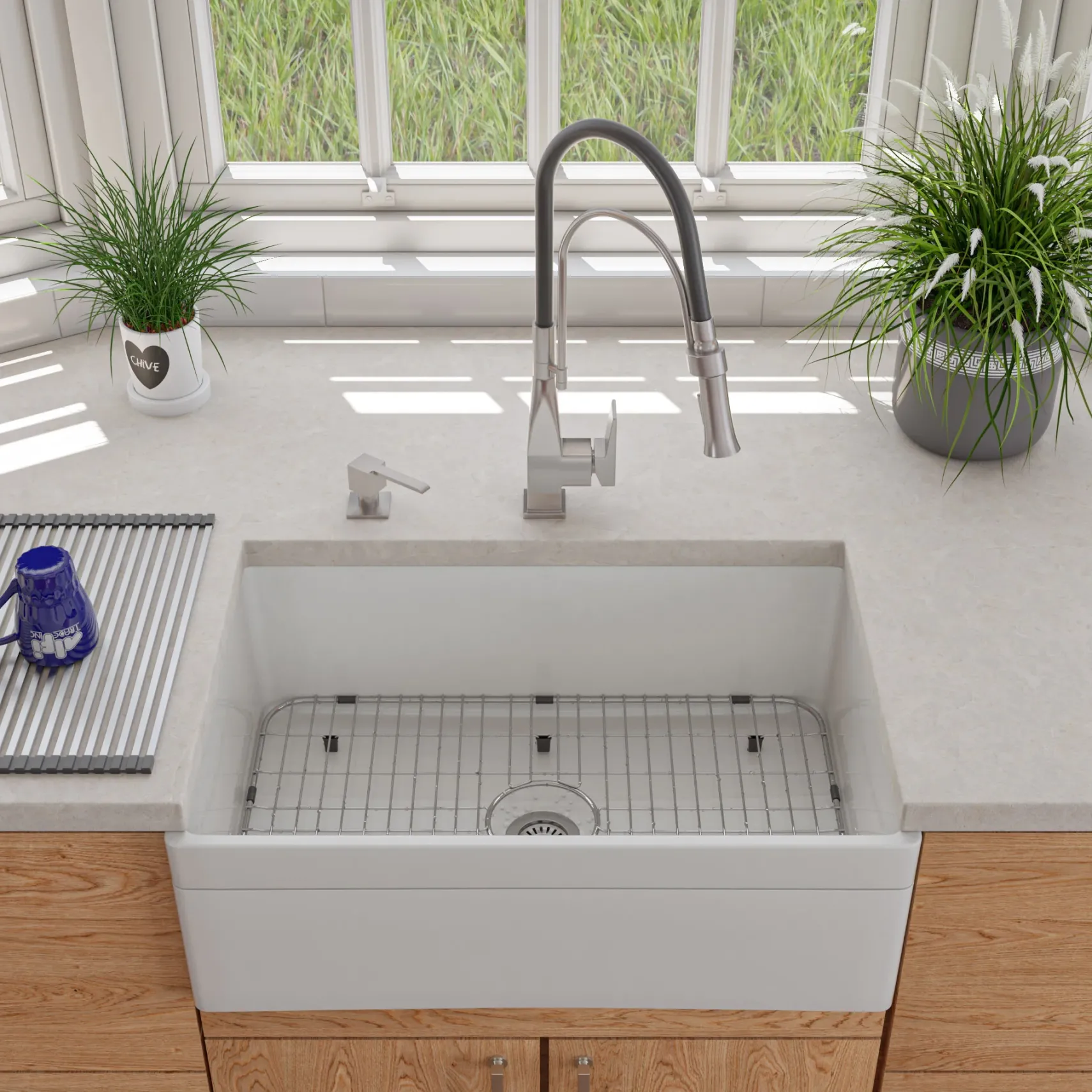 ALFI brand 1.8 GPM Lever Gooseneck Spout Touch Kitchen Faucet, Modern, Gray, Brushed Nickel, ABKF3023-BN