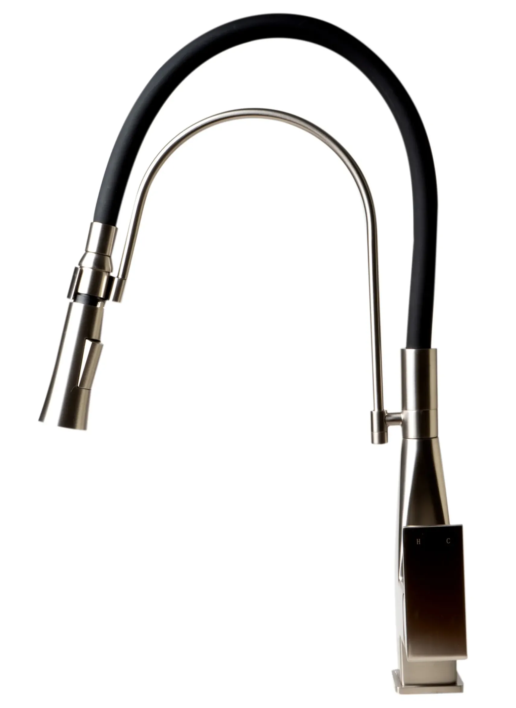 ALFI brand 1.8 GPM Lever Gooseneck Spout Touch Kitchen Faucet, Modern, Gray, Brushed Nickel, ABKF3023-BN