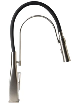 ALFI brand 1.8 GPM Lever Gooseneck Spout Touch Kitchen Faucet, Modern, Gray, Brushed Nickel, ABKF3023-BN
