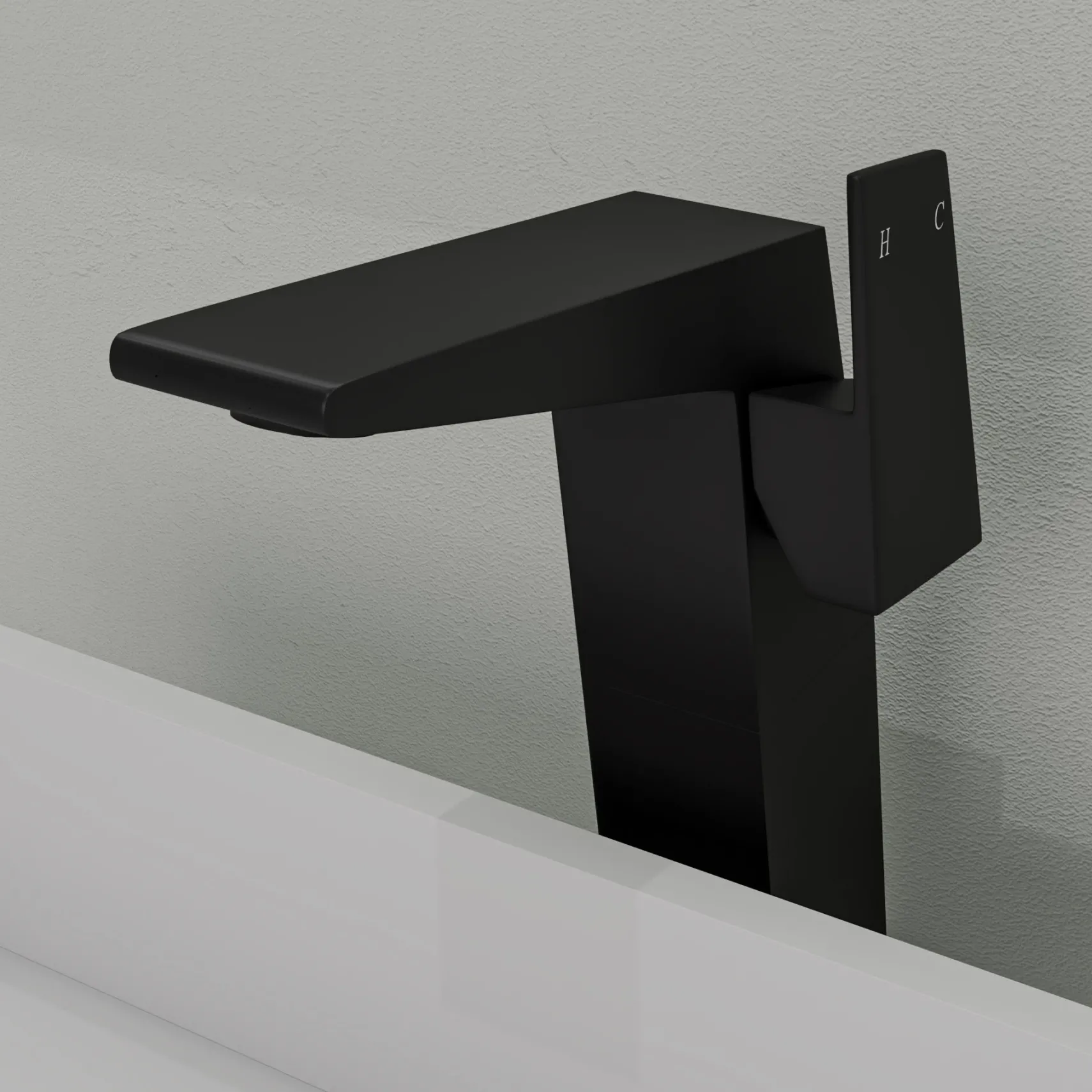 ALFI brand 1.2 GPM Lever Straight Spout Bathroom Faucet, Modern, Black Matte, AB1475-BM