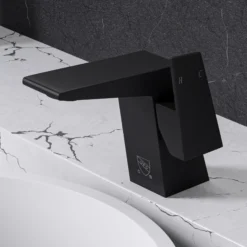 ALFI brand 1.2 GPM Lever Straight Spout Bathroom Faucet, Modern, Black Matte, AB1470-BM