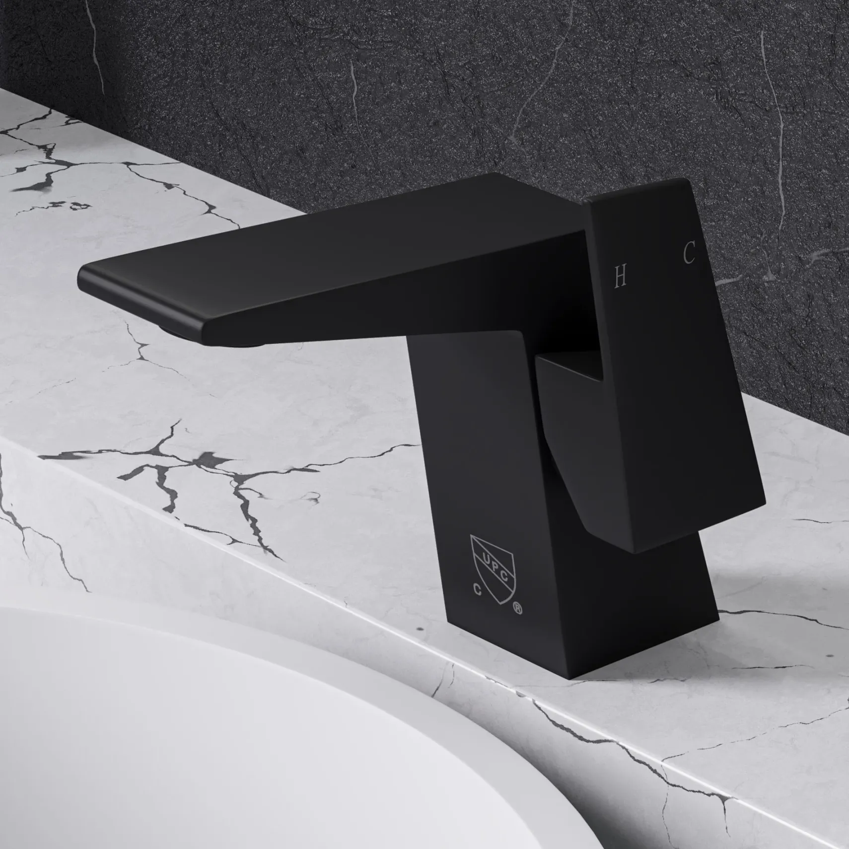 ALFI brand 1.2 GPM Lever Straight Spout Bathroom Faucet, Modern, Black Matte, AB1470-BM