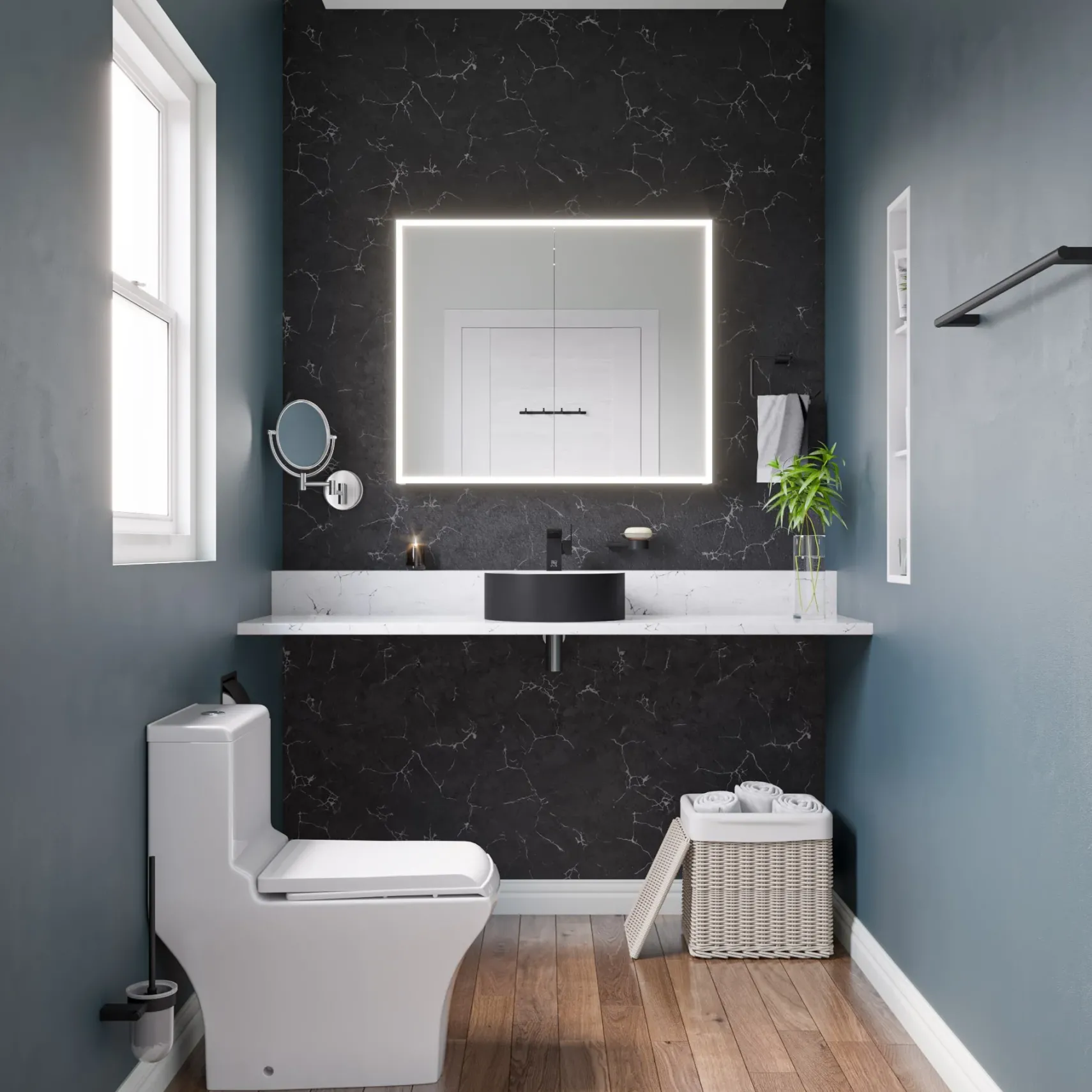 ALFI brand 1.2 GPM Lever Straight Spout Bathroom Faucet, Modern, Black Matte, AB1470-BM