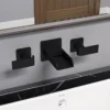 ALFI brand 1.2 GPM Lever Waterfall Spout Bathroom Faucet, Modern, Black Matte, AB1796-BM