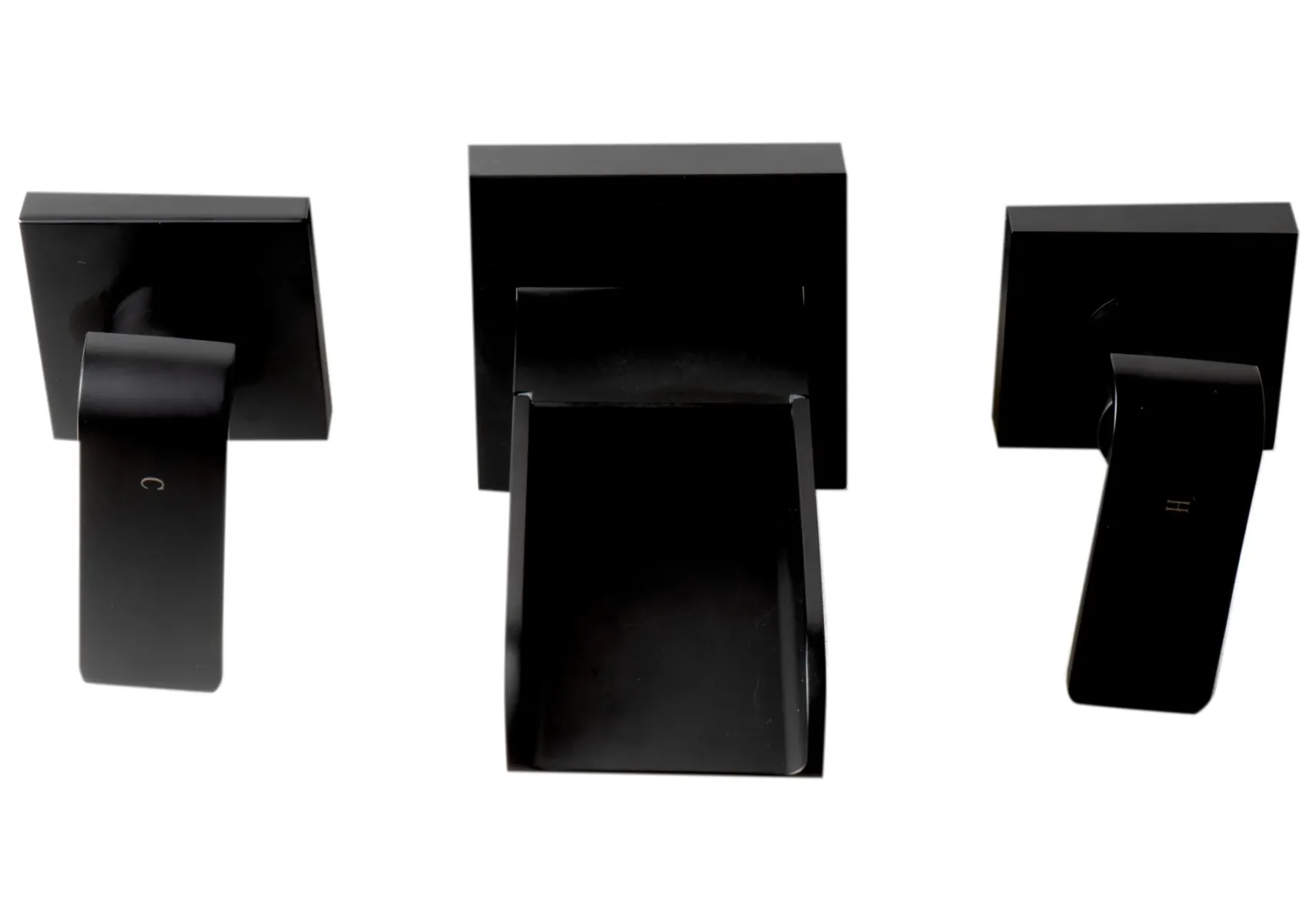 ALFI brand 1.2 GPM Lever Waterfall Spout Bathroom Faucet, Modern, Black Matte, AB1796-BM