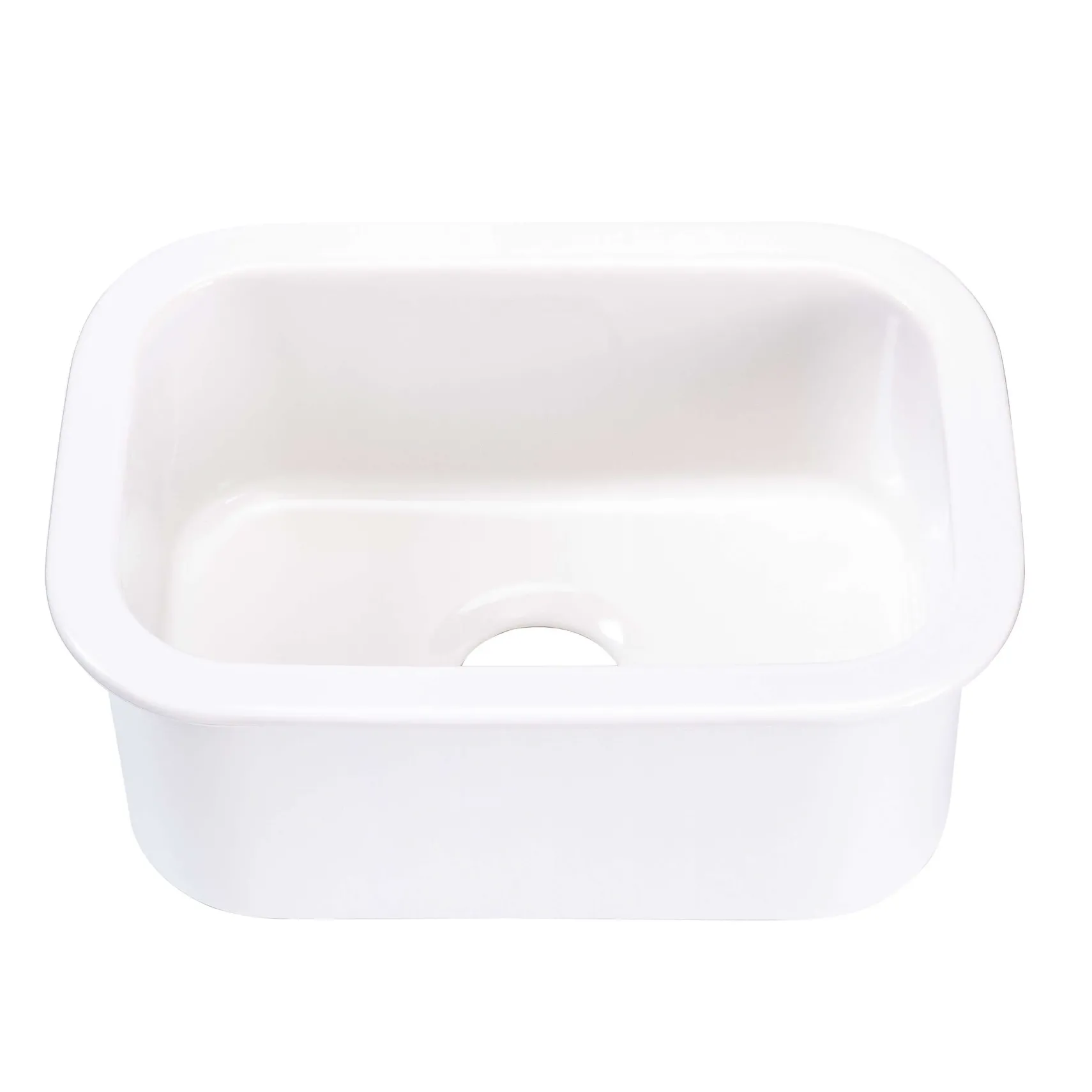 ALFI brand 19" Rectangle Fireclay Bar/Prep Sink, White, ABF1319UD-W
