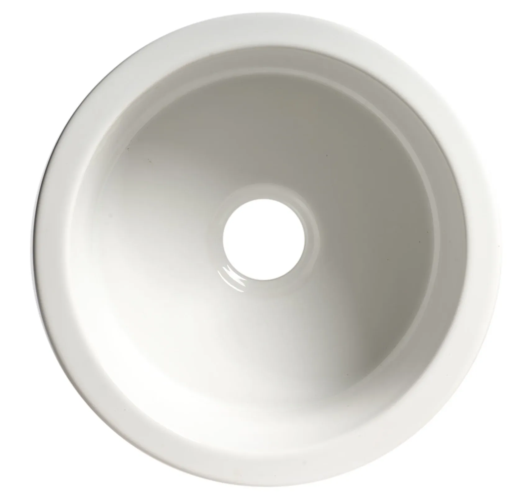 ALFI brand 19" Round Fireclay Bar/Prep Sink, White, ABF1818R-W