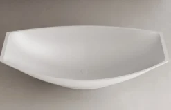 ALFI brand 71" Solid Surface Resin Free Standing Oval Bathtub, Hammock Style, White Matte, AB9991