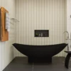 ALFI brand 71" Solid Surface Resin Free Standing Oval Bathtub, Hammock Style, Black Matte, AB9991BM