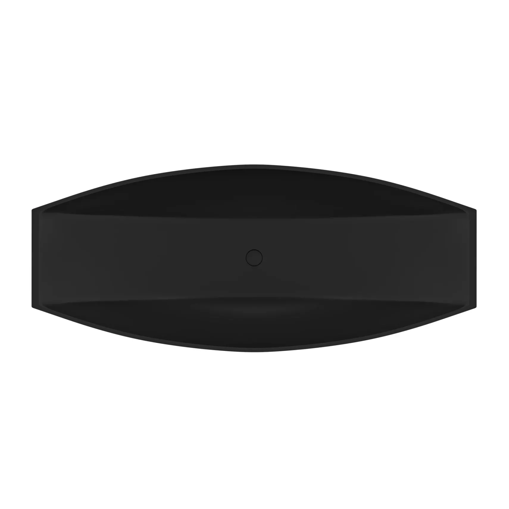 ALFI brand 71" Solid Surface Resin Free Standing Oval Bathtub, Hammock Style, Black Matte, AB9991BM