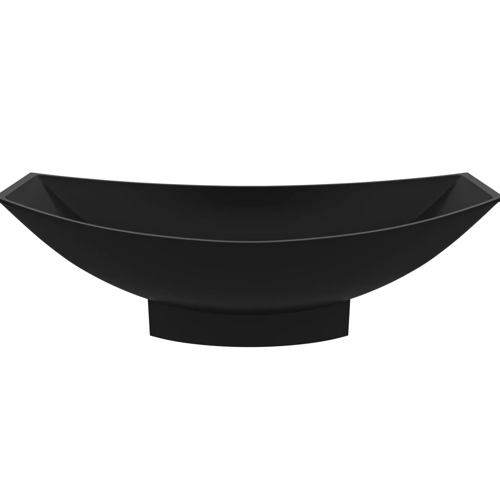 ALFI brand 71" Solid Surface Resin Free Standing Oval Bathtub, Hammock Style, Black Matte, AB9991BM