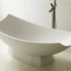 ALFI brand 71" Solid Surface Resin Free Standing Oval Bathtub, Hammock Style, White Matte, AB9992