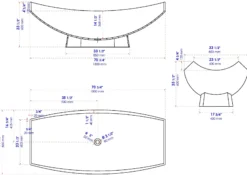 ALFI brand 71" Solid Surface Resin Free Standing Oval Bathtub, Hammock Style, White Matte, AB9992