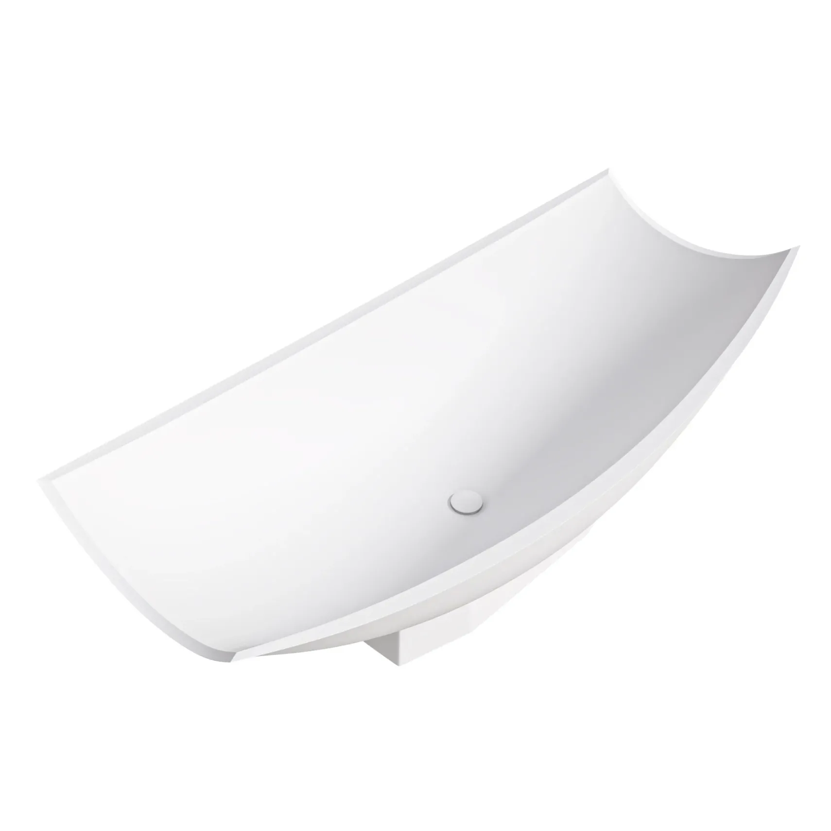 ALFI brand 71" Solid Surface Resin Free Standing Oval Bathtub, Hammock Style, White Matte, AB9992
