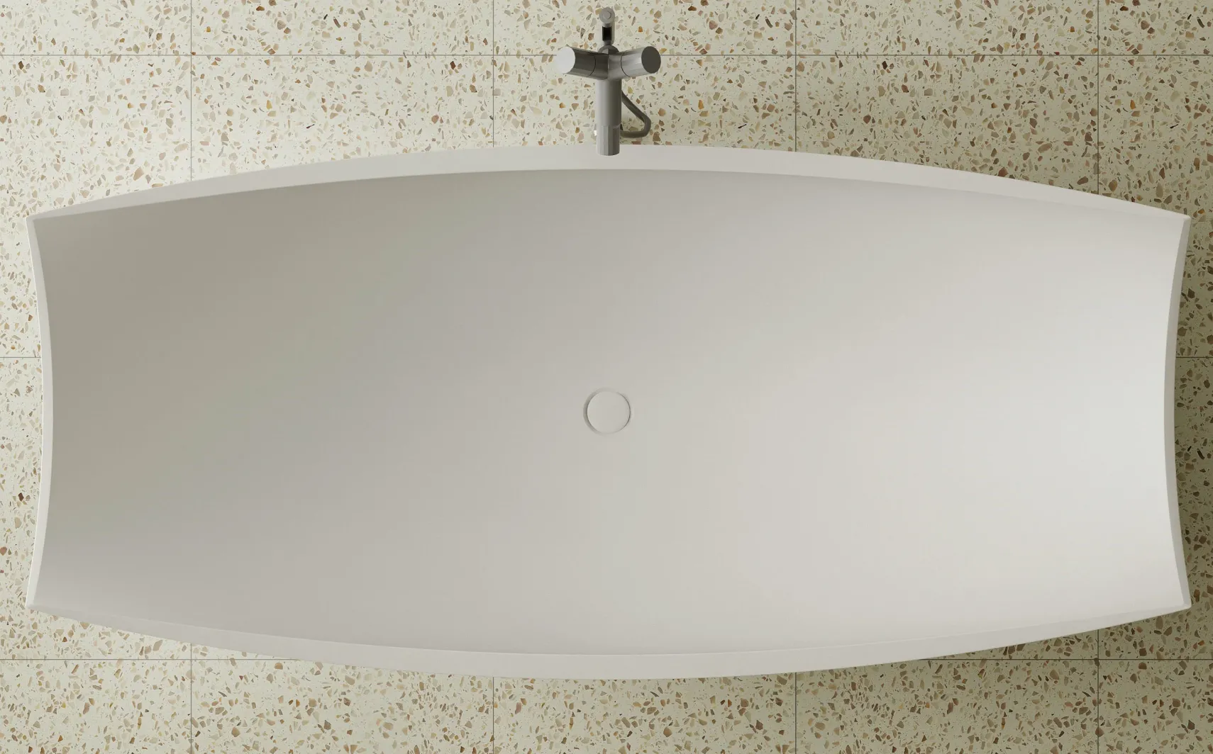 ALFI brand 71" Solid Surface Resin Free Standing Oval Bathtub, Hammock Style, White Matte, AB9992