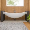 ALFI brand 71" Solid Surface Resin Free Standing Oval Bathtub, White Matte, HammockTub2-WM