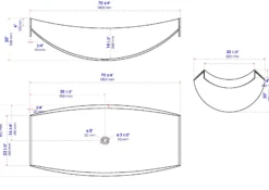 ALFI brand 71" Solid Surface Resin Free Standing Oval Bathtub, White Matte, HammockTub2-WM