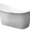 ALFI brand 74" Solid Surface Smooth Resin Free Standing Oval Soaking Bathtub, White Matte, AB9915