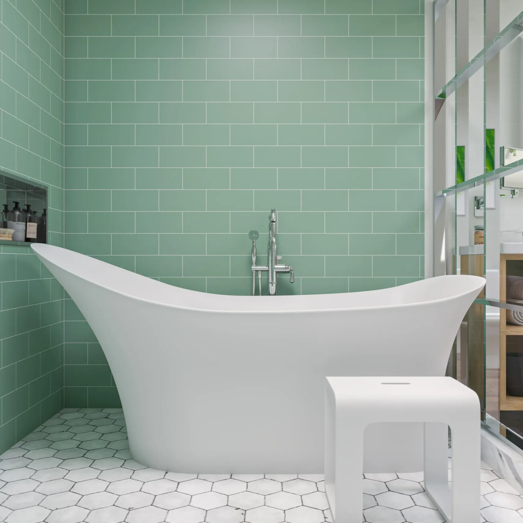 ALFI brand 74" Solid Surface Smooth Resin Free Standing Oval Soaking Bathtub, White Matte, AB9915