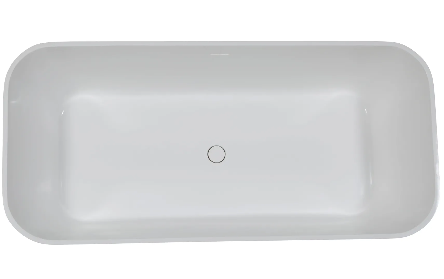 ALFI brand 68" Solid Surface Resin Free Standing Rectangle Soaking Bathtub, Black & White, AB9952BM
