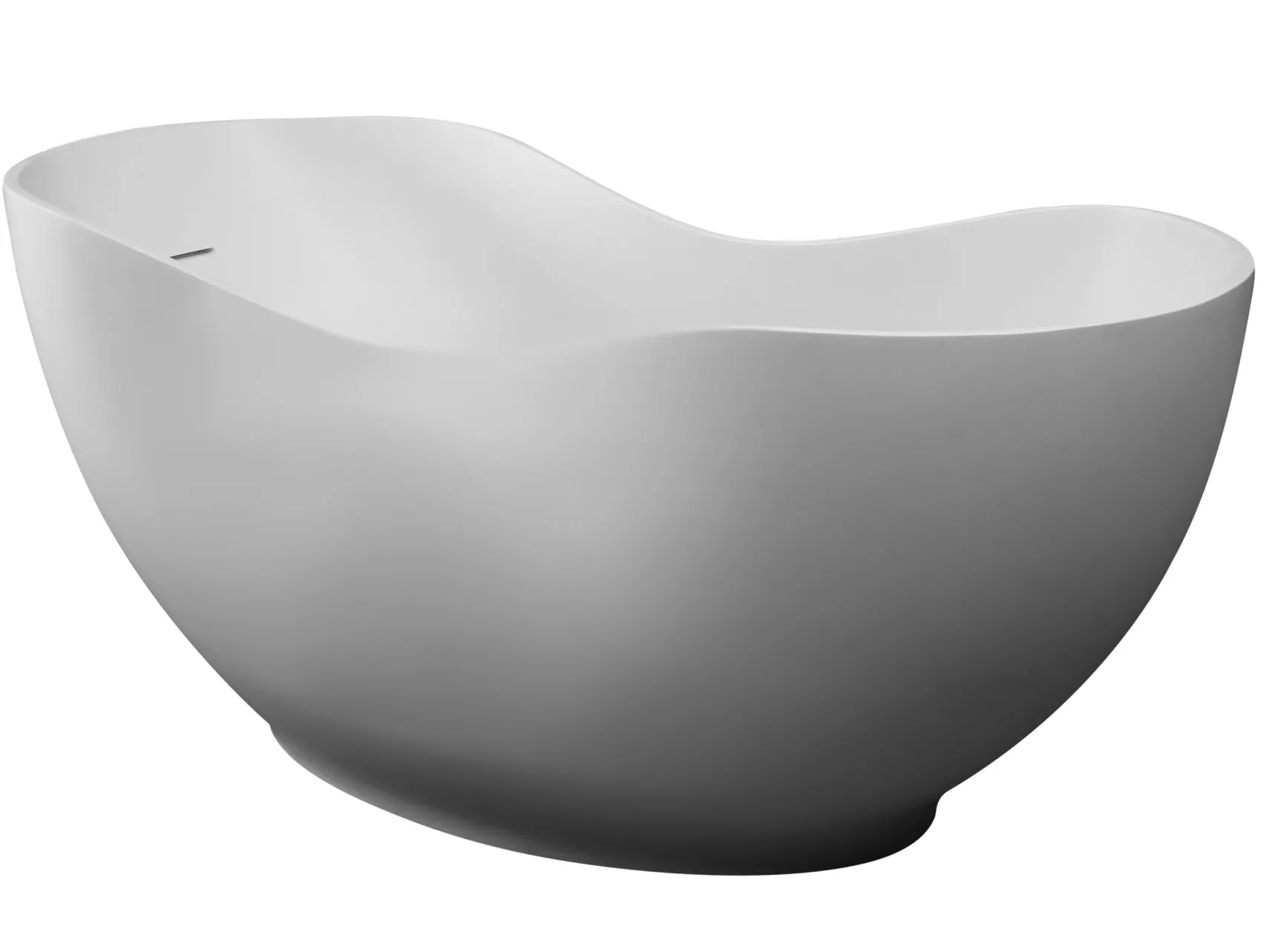 ALFI brand 66" Solid Surface Smooth Resin Free Standing Oval Soaking Bathtub, White Matte, AB9949