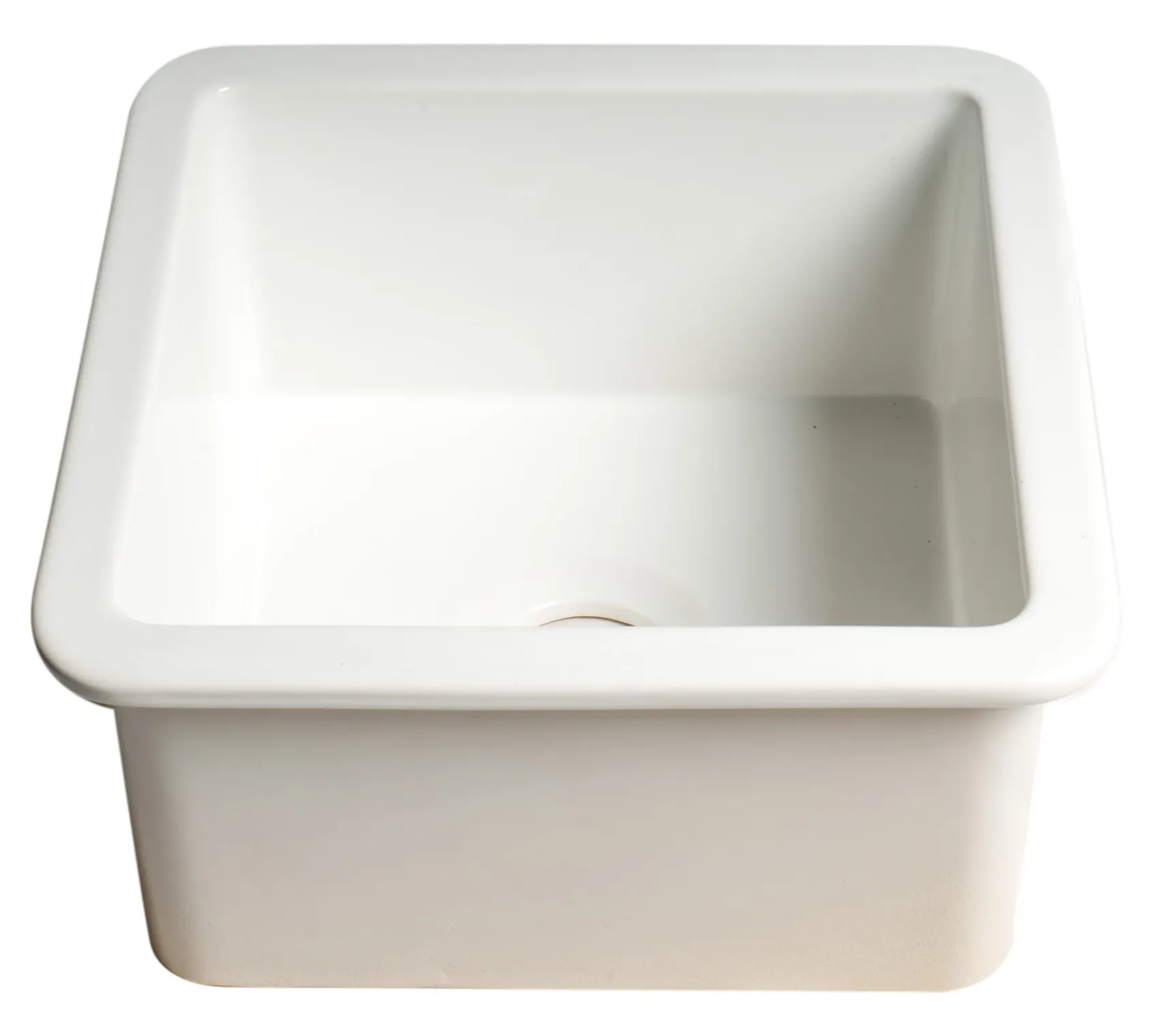 ALFI brand 18" Square Fireclay Bar/Prep Sink, White, ABF1818S-W