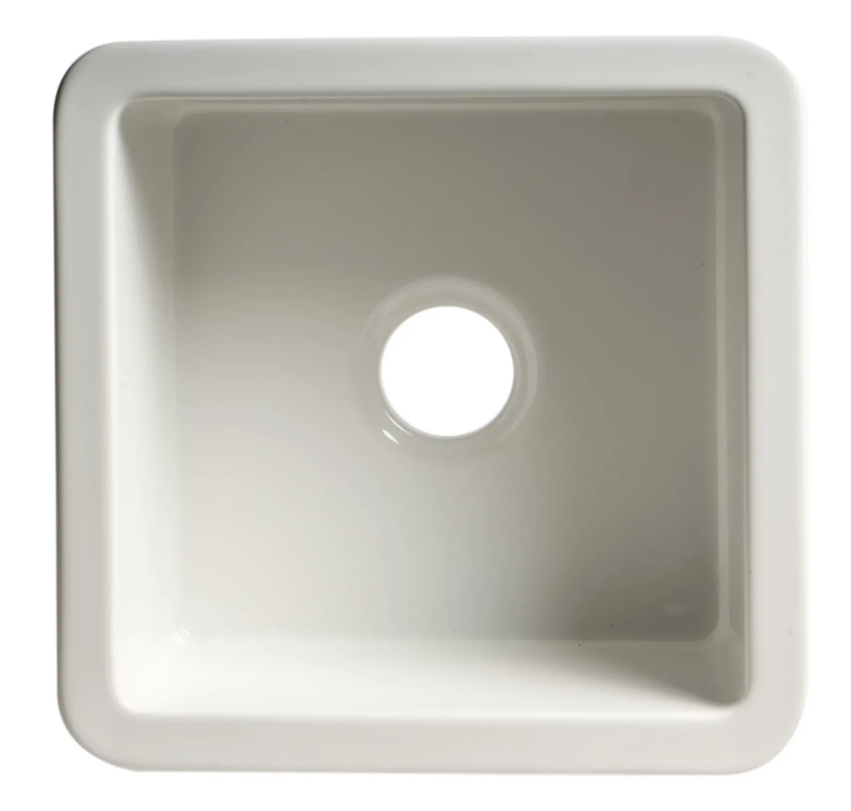 ALFI brand 18" Square Fireclay Bar/Prep Sink, White, ABF1818S-W