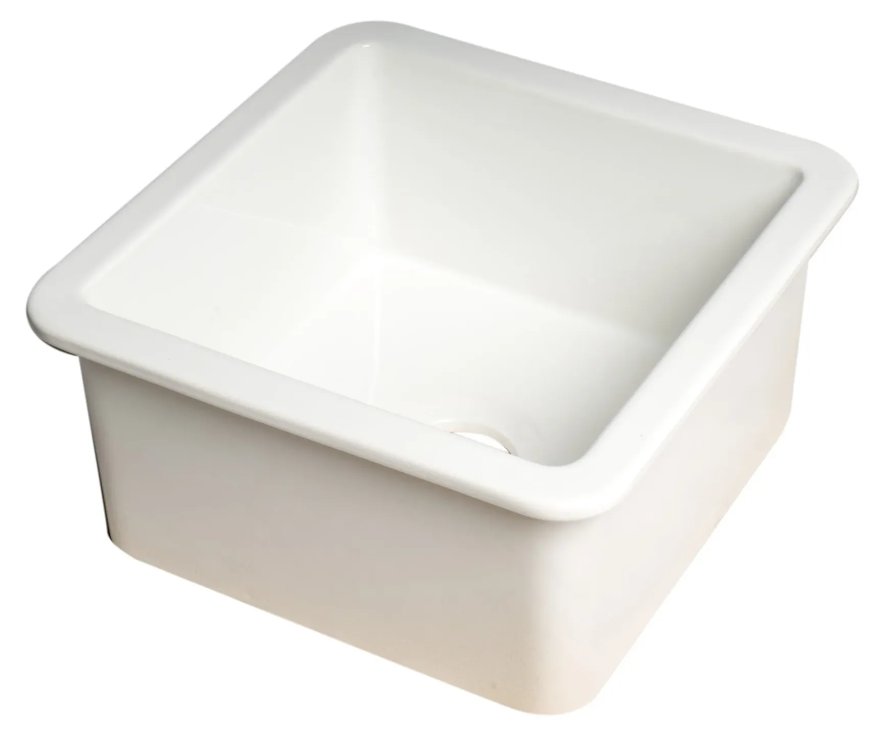 ALFI brand 18" Square Fireclay Bar/Prep Sink, White, ABF1818S-W