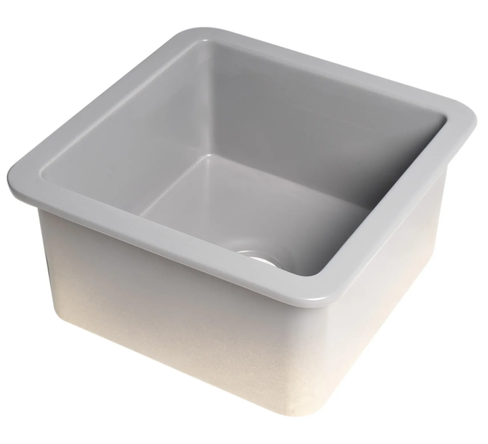 ALFI brand 18" Square Fireclay Bar/Prep Sink, Gray Matte, ABF1818S-GM