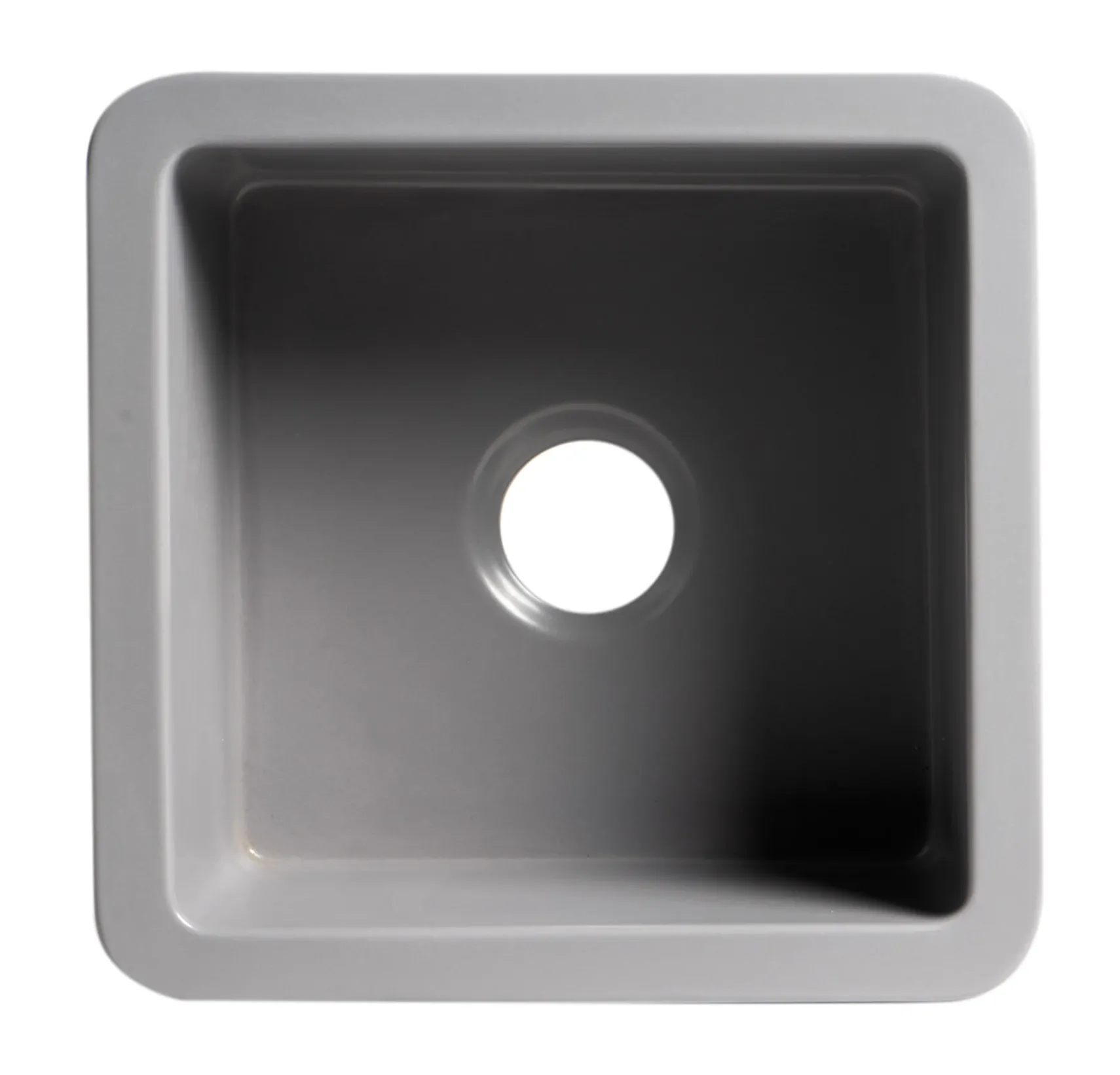 ALFI brand 18" Square Fireclay Bar/Prep Sink, Gray Matte, ABF1818S-GM