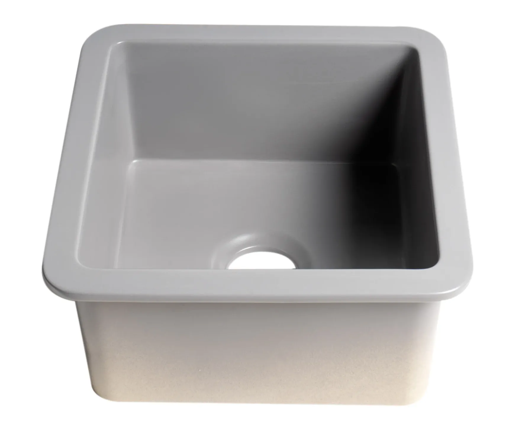 ALFI brand 18" Square Fireclay Bar/Prep Sink, Gray Matte, ABF1818S-GM