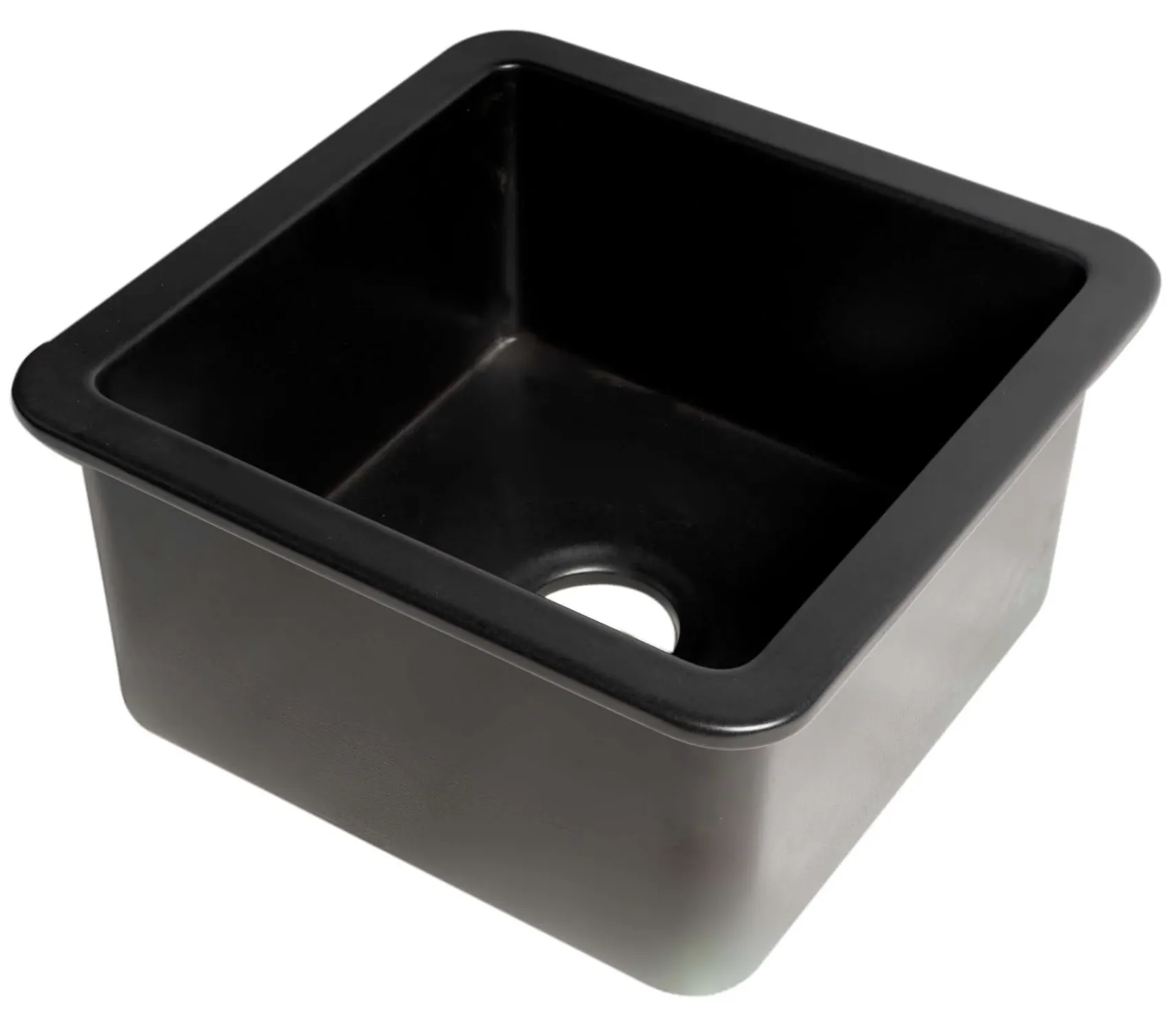 ALFI brand 18" Square Fireclay Bar/Prep Sink, Black Matte, ABF1818S-BM