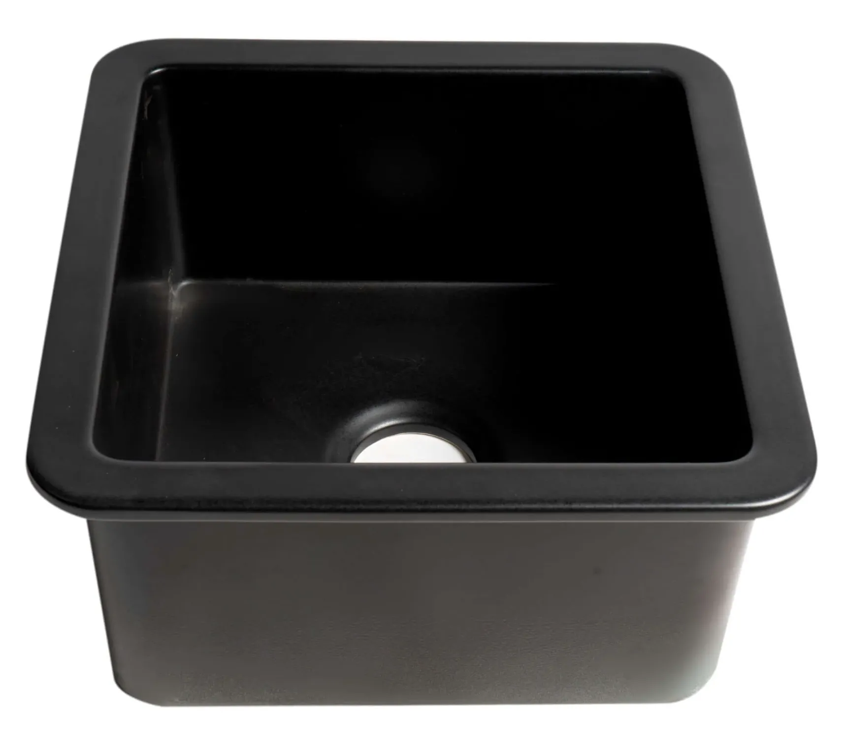 ALFI brand 18" Square Fireclay Bar/Prep Sink, Black Matte, ABF1818S-BM