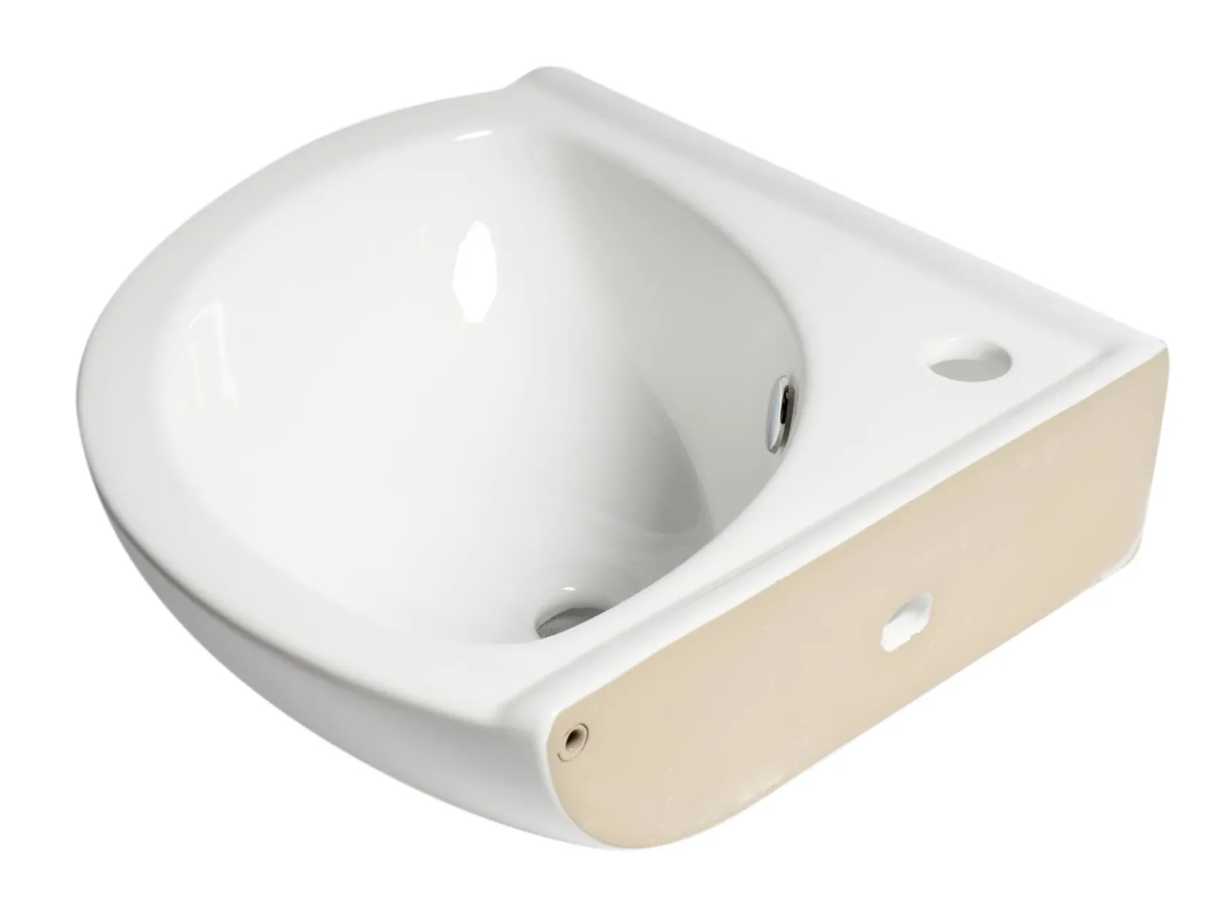 ALFI brand 22" x 18.63" Oval Wall Mount Porcelain Bathroom Sink, White, 1 Faucet Hole, ABC120