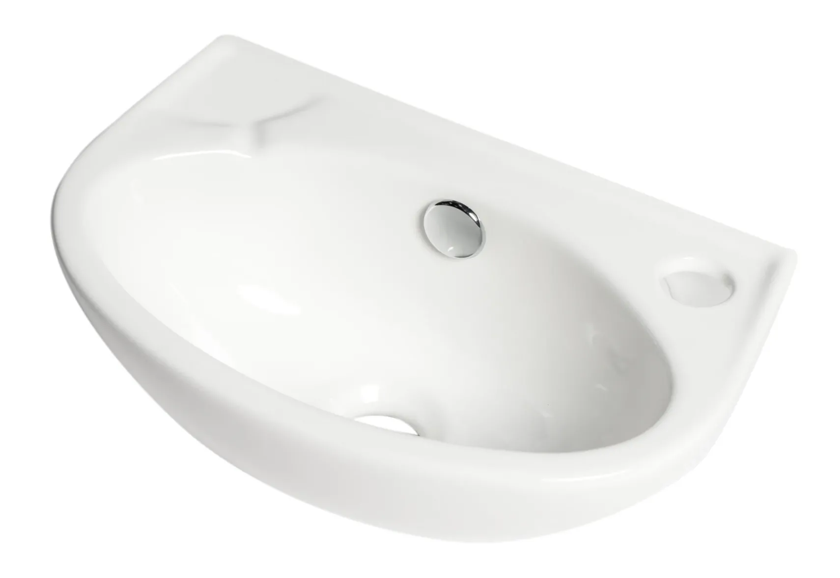 ALFI brand 14.13" x 9.5" Oval Wall Mount Porcelain Bathroom Sink, White, 1 Faucet Hole, ABC118