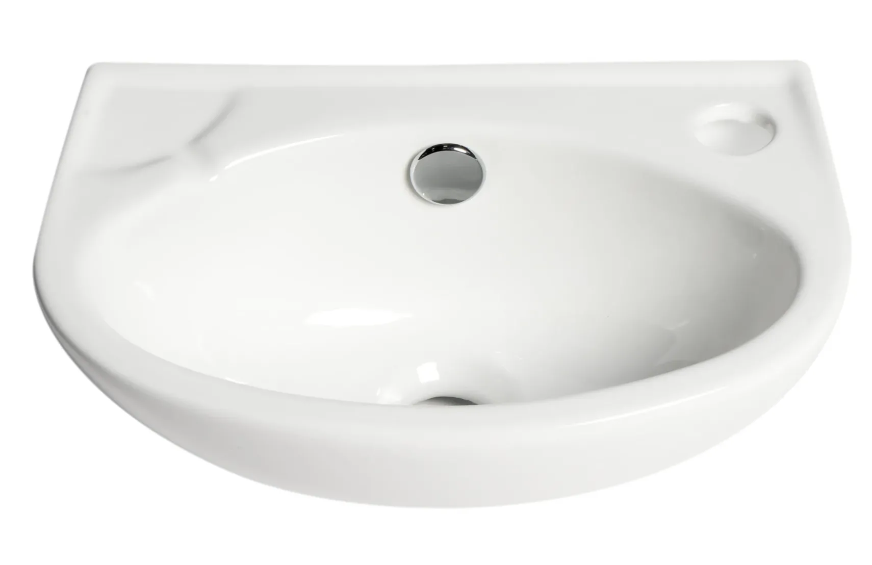 ALFI brand 14.13" x 9.5" Oval Wall Mount Porcelain Bathroom Sink, White, 1 Faucet Hole, ABC118