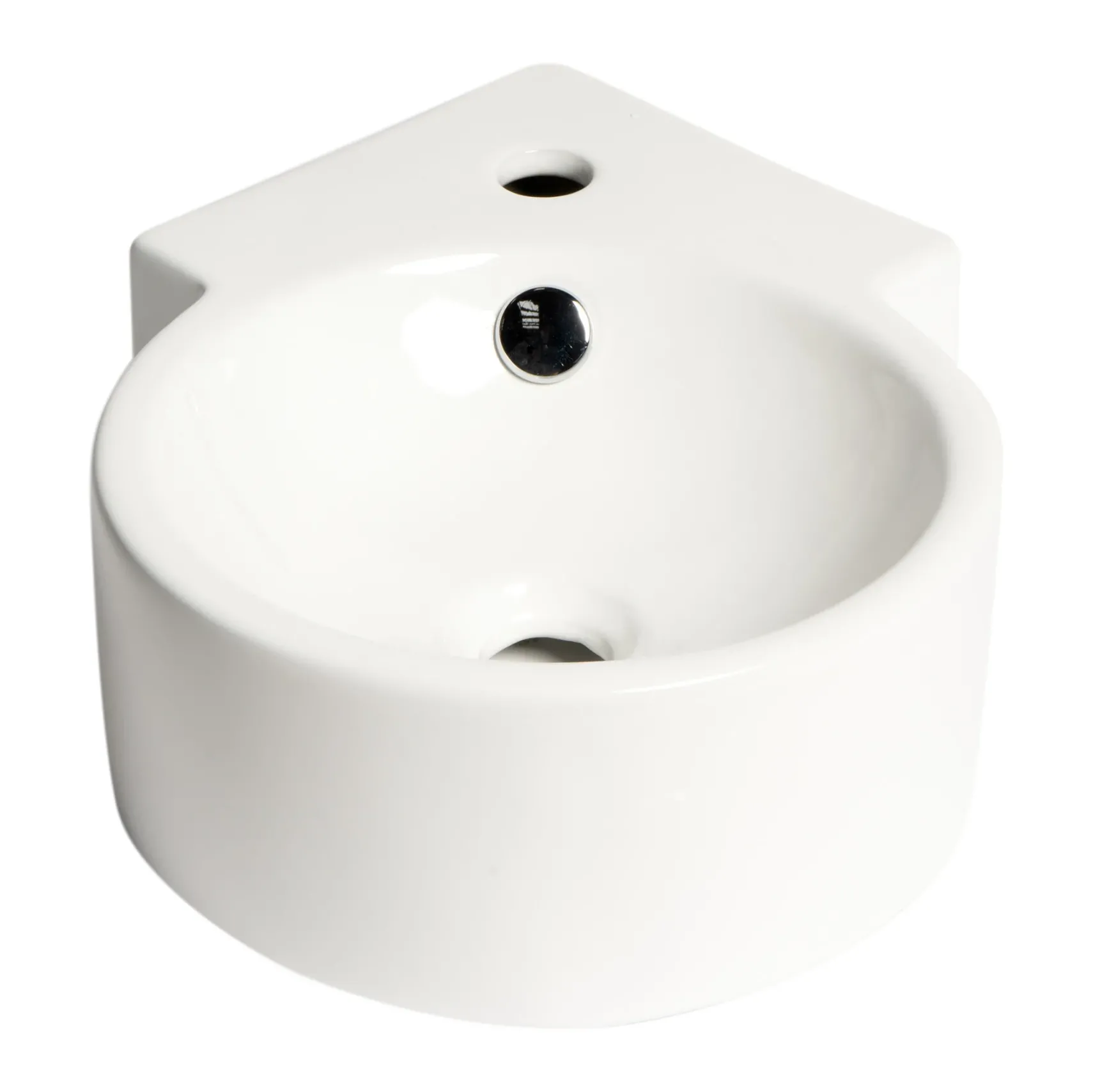 ALFI brand 17.38" x 12" Oval Wall Mount Porcelain Bathroom Sink, White, 1 Faucet Hole, ABC121