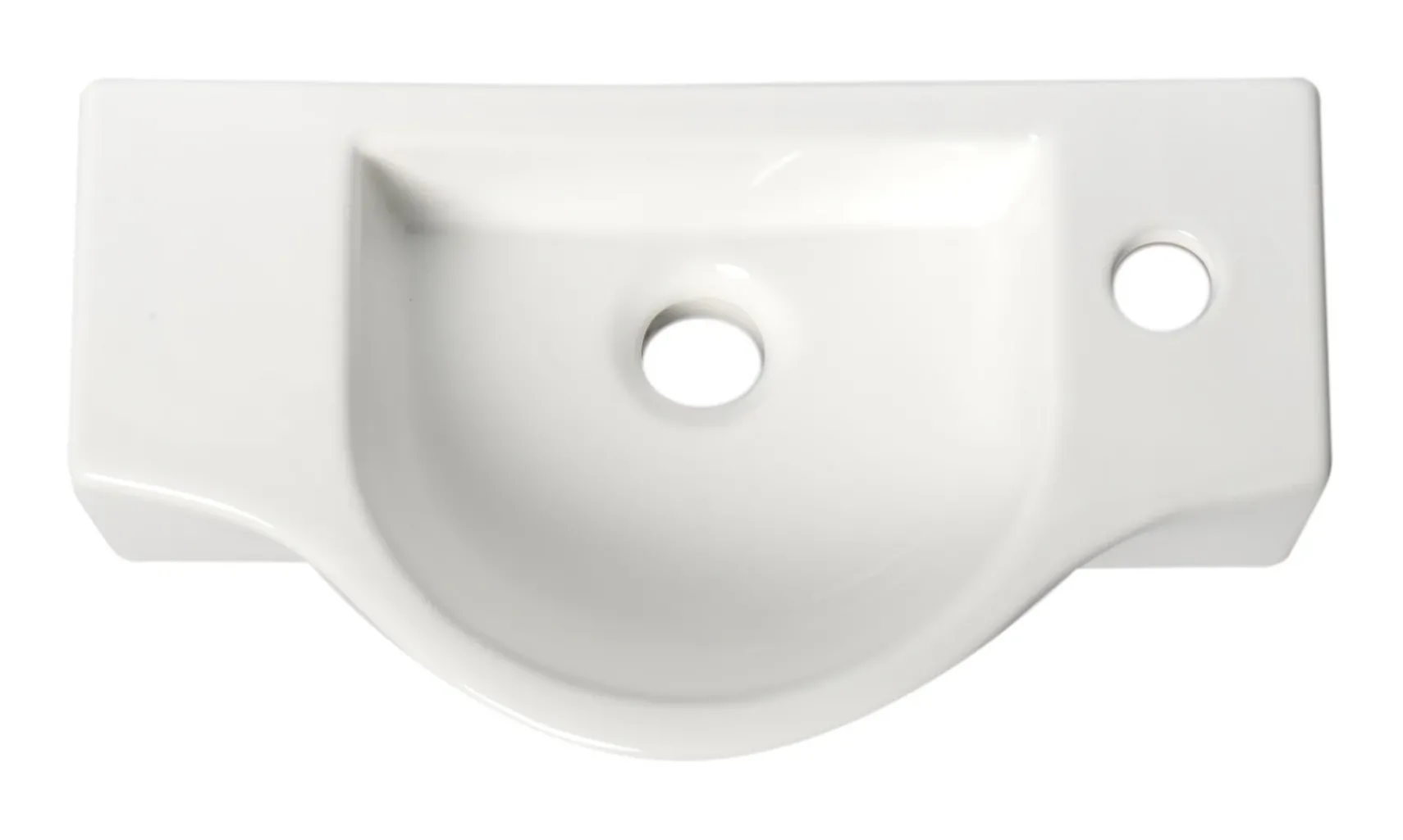ALFI brand 17.75" x 9.88" Rectangle Wall Mount Porcelain Bathroom Sink, White, 1 Faucet Hole, ABC114