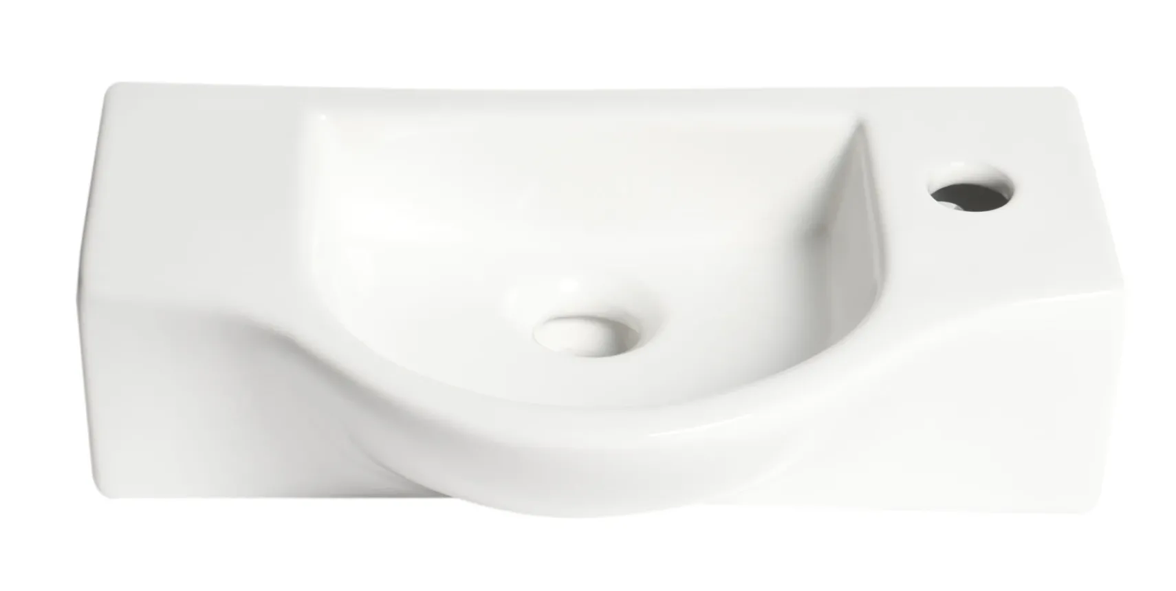 ALFI brand 17.75" x 9.88" Rectangle Wall Mount Porcelain Bathroom Sink, White, 1 Faucet Hole, ABC114