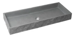 ALFI brand 39.6" x 15.6" Rectangle Above Mount or Semi Recessed Concrete Bathroom Sink, Gray Matte, No Faucet Hole, ABCO39TR