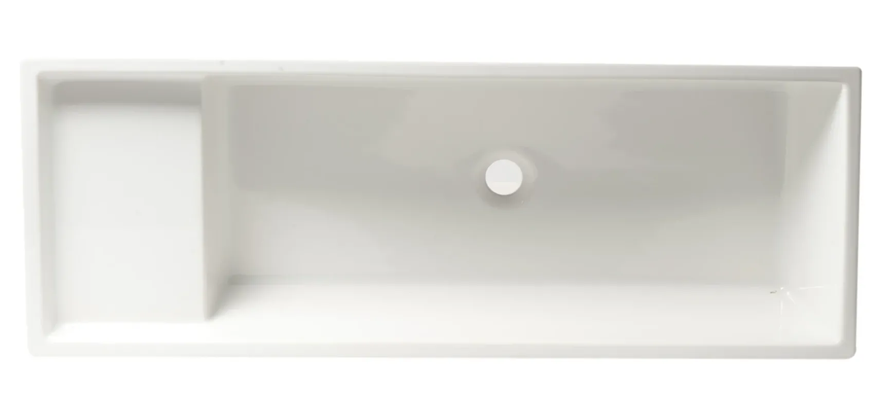 ALFI brand 39.4" x 14.6" Rectangle Above Mount or Semi Recessed Fireclay Bathroom Sink, White, No Faucet Hole, AB39TR