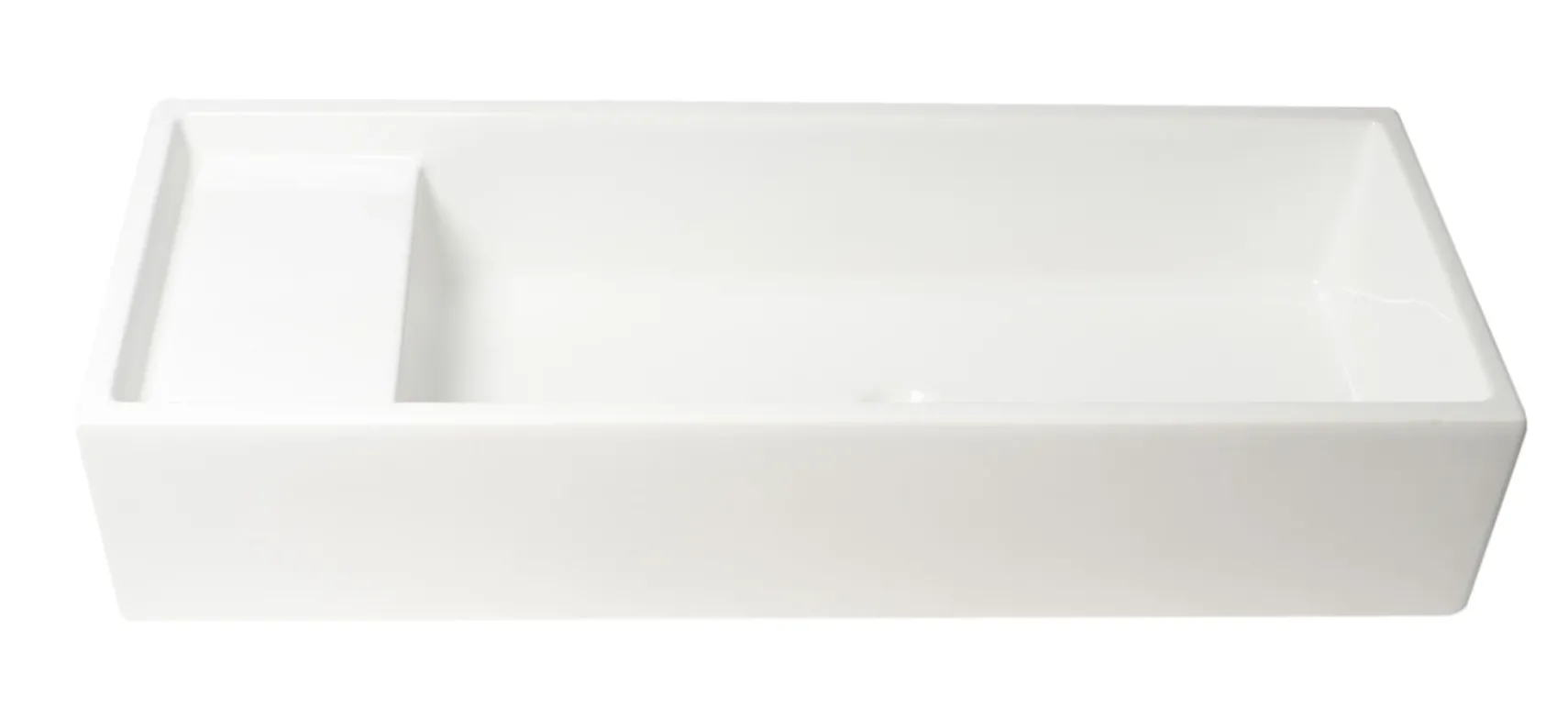 ALFI brand 39.4" x 14.6" Rectangle Above Mount or Semi Recessed Fireclay Bathroom Sink, White, No Faucet Hole, AB39TR